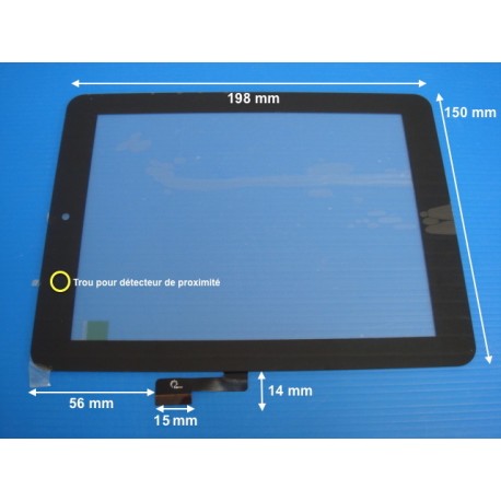 Vitre tactile noire F0425 X pour tablette 8 pouces (51 pin)